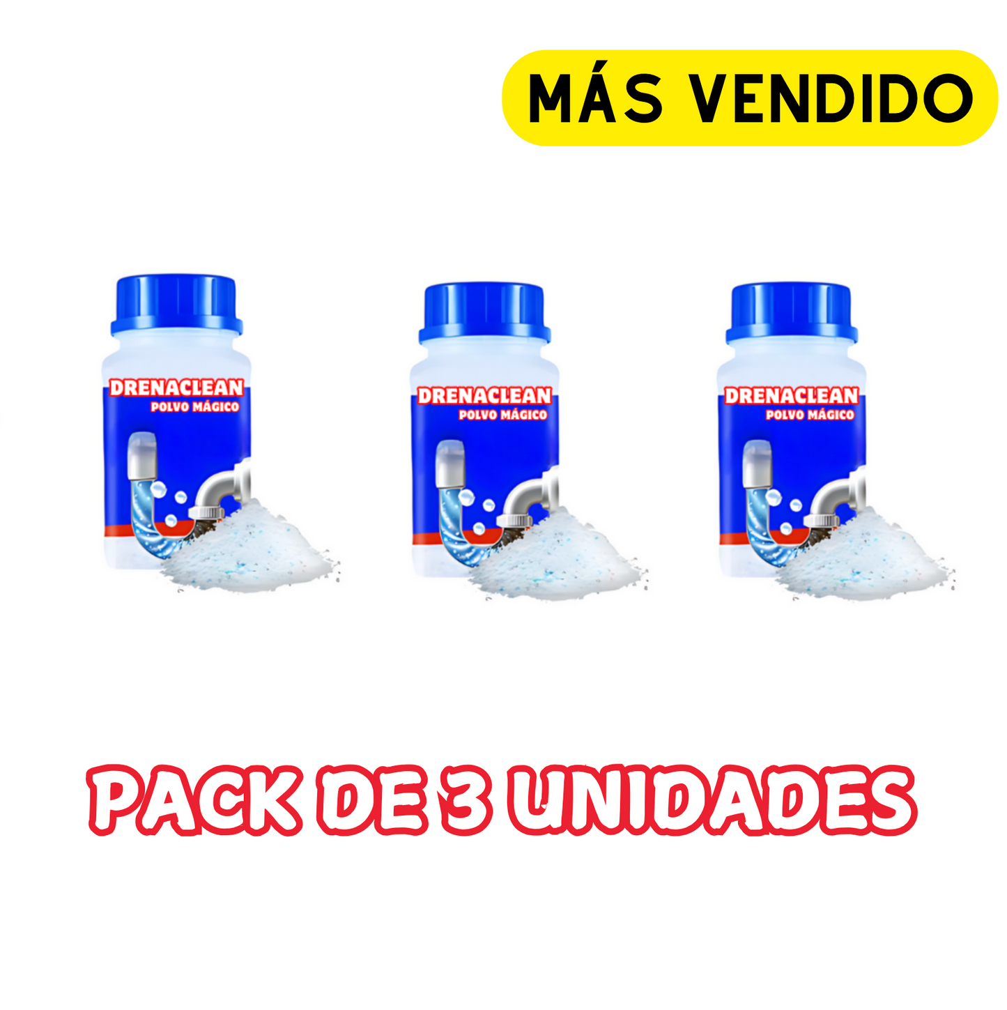 Polvo Mágico DrenaClean| Elimina obstrucciones y olores instantáneamente