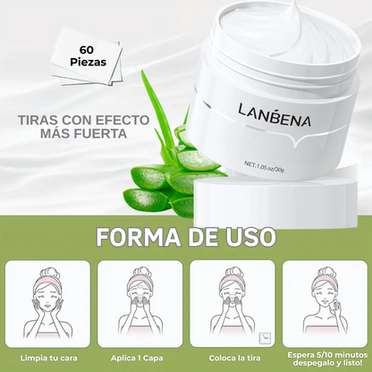 LANBENA Mascarilla Antipuntos Negros con Aloe Vera y Ácido Hialurónico
