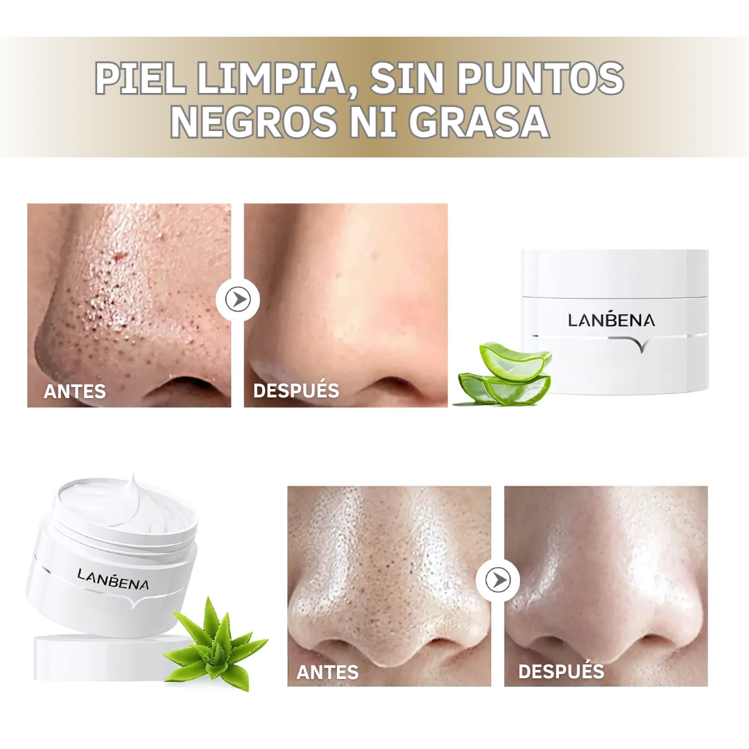 LANBENA Mascarilla Antipuntos Negros con Aloe Vera y Ácido Hialurónico