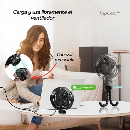 TripCool| Ventilador Portátil con Trípode Flexible